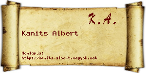 Kanits Albert névjegykártya